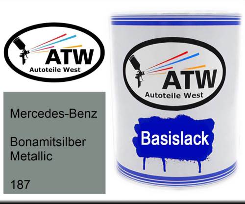 Mercedes-Benz, Bonamitsilber Metallic, 187: 1L Lackdose, von ATW Autoteile West.